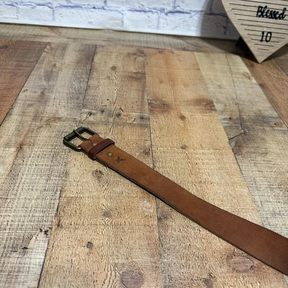 American eagle brown leather belt unisex